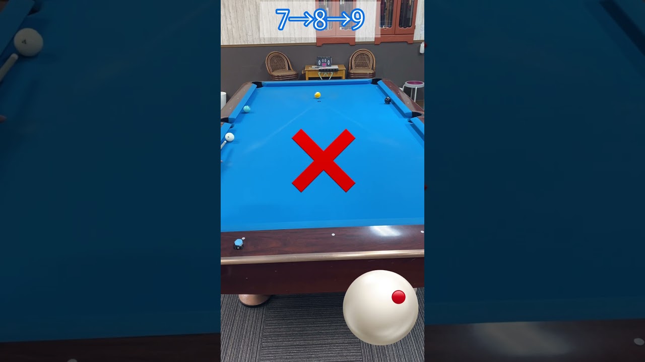 ビリヤード取り切り。7から8へのネクスト