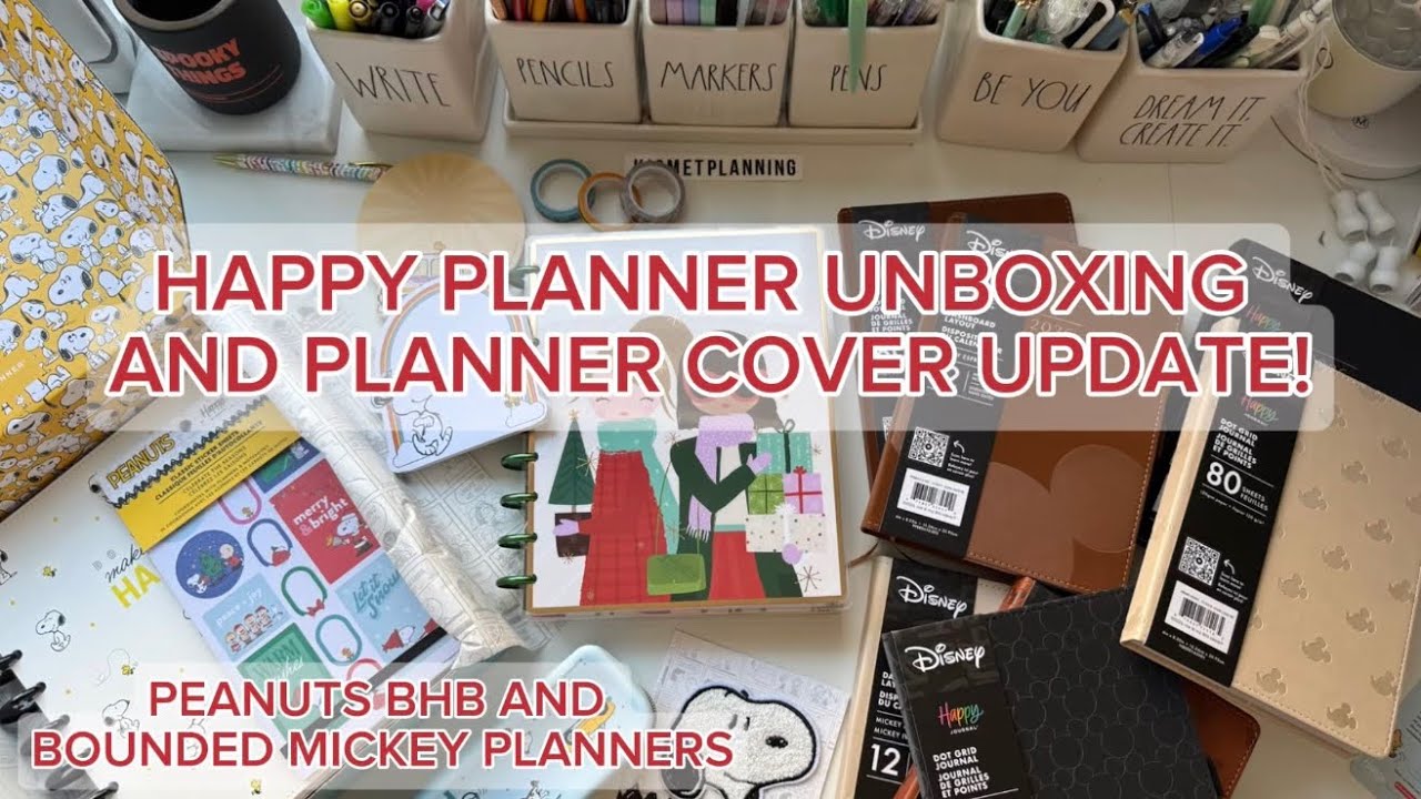 HAPPY PLANNER UNBOXING (PEANUTS AND BOUNDED MICKEY PLANNERS/JOURNALS)!