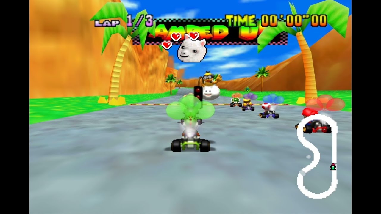 Mario Kart 64 Amped Up 2.97A All Tracks (Grand Cup) - Balloon Race Mode