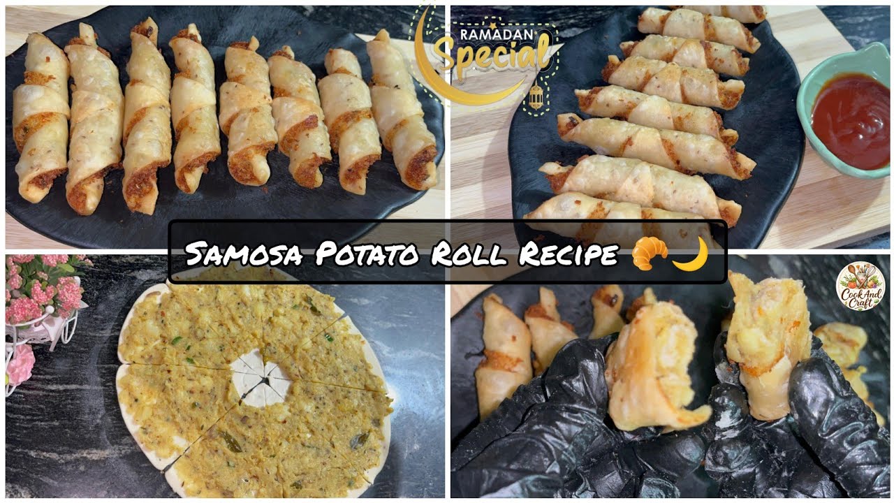 |Ramadan Special Episode-8|🌙•Samosa Potato Roll Recipe•🥐 #ramadanspecial #potatorolls #easyrecipe 