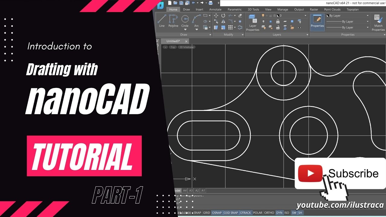 Drafting and Design Tutorial | nanoCAD | Part-1 | ilustraca | Sandip Deb