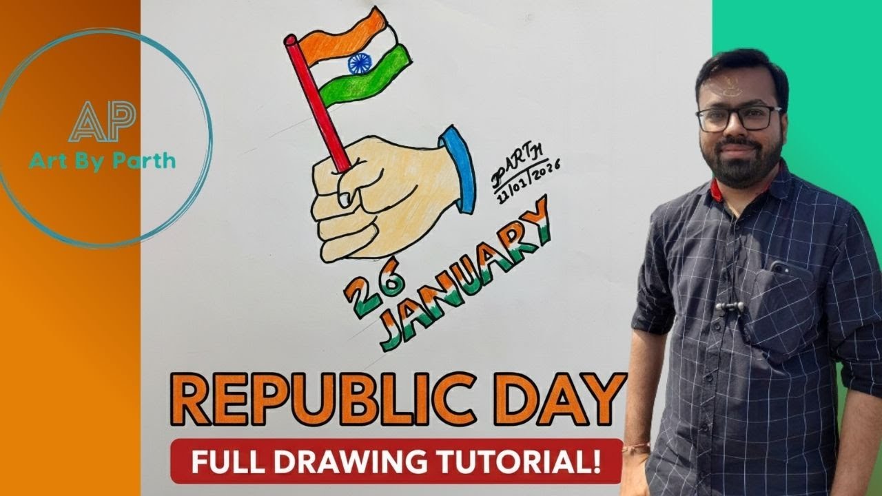 26 January Republic Day Drawing 2026 | Easy Step by Step Tutorial for Beginners | 77th Republic Day