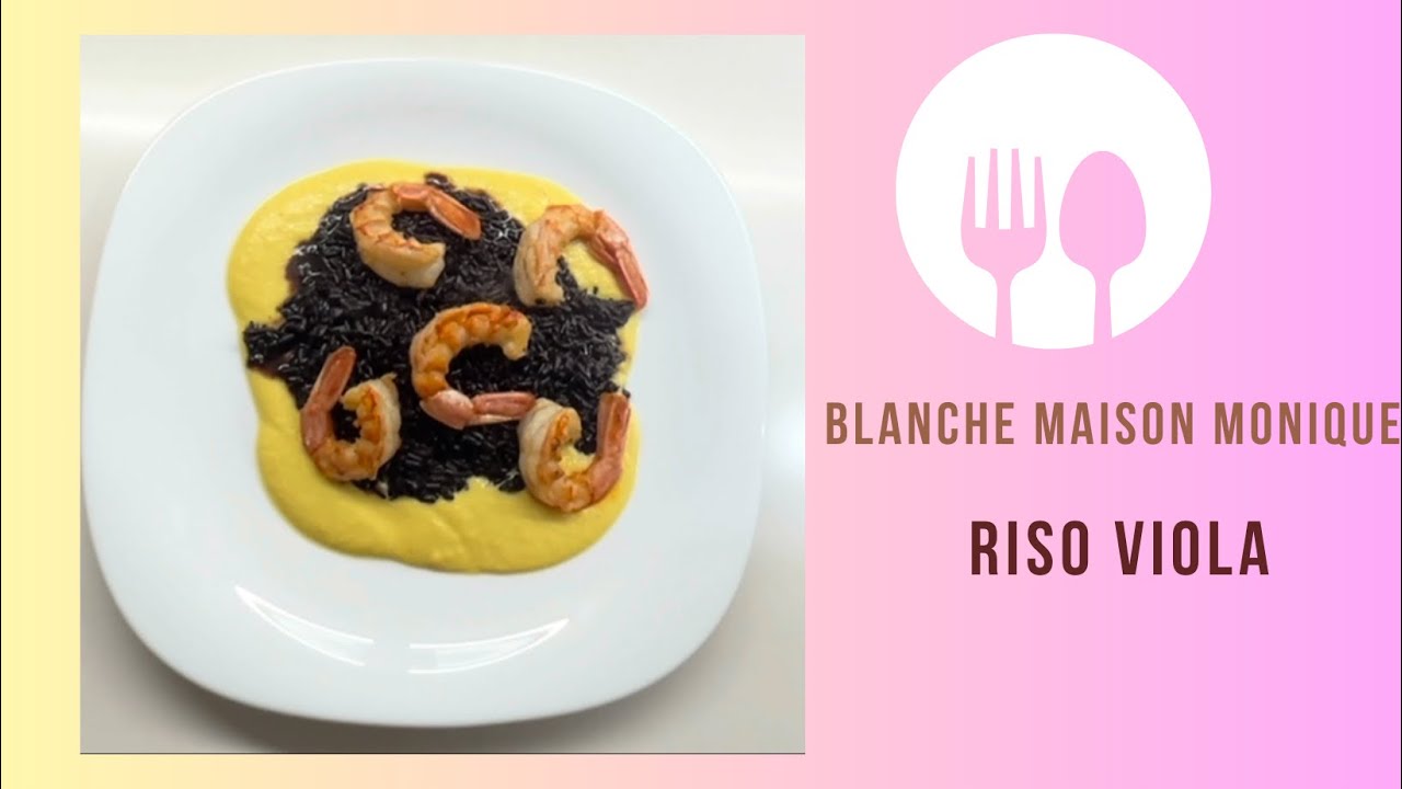 Riso viola cremoso con mazzancolle e cavolfiore allo zafferano