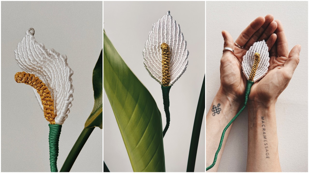 Tutorial Macrame Spathiphyllum Flower