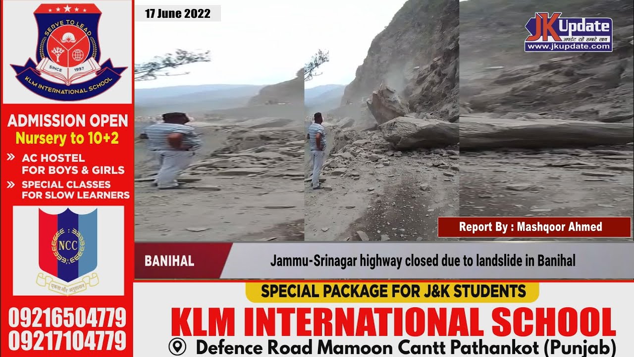 Jammu-Srinagar highway closed due to landslide in Banihal