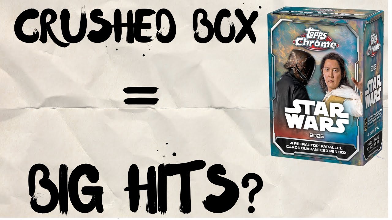 Opening 1 2025 Topps Chrome Star Wars Blaster box - It's totally crushed. Do I get better hits?