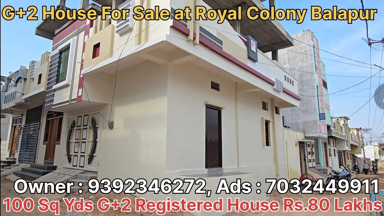 100 Sq Yd G+2 Independent Registered #houseforsale at Royal Colony Balapur Chandrayangutta Hyderabad