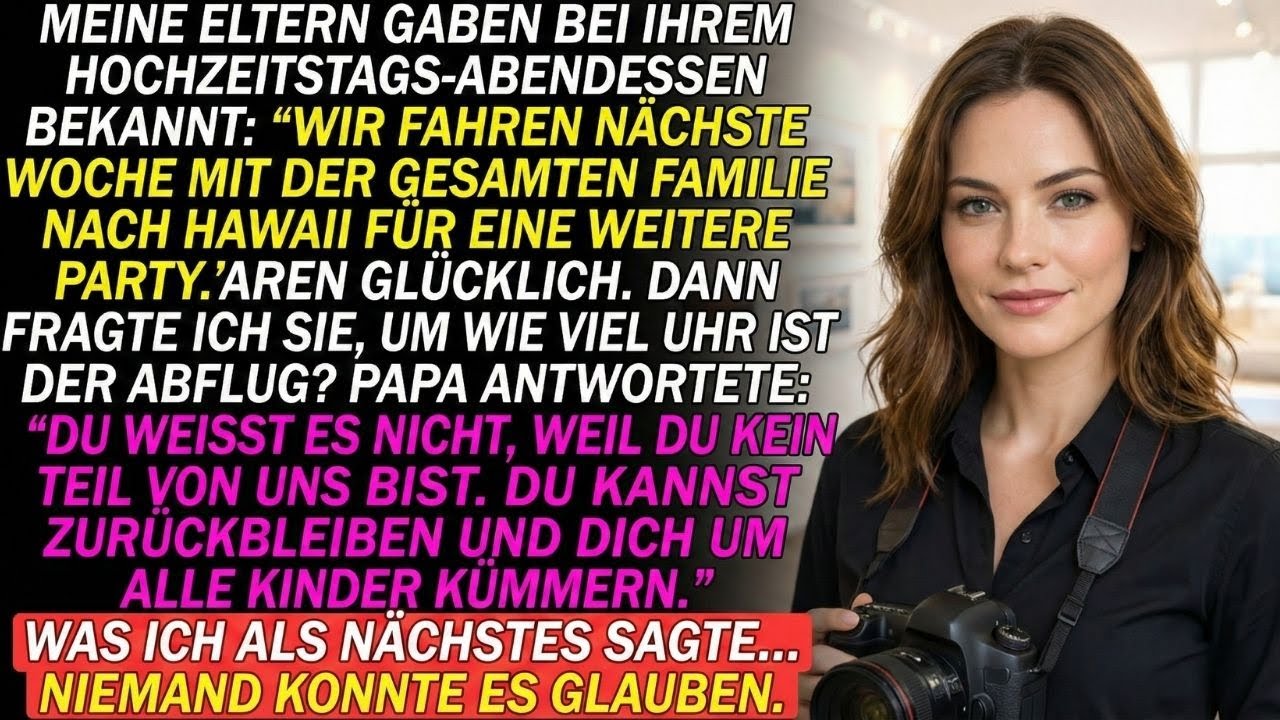 Meine Eltern demütigten mich bei ihrem Hochzeitstag – also ging ich für immer
