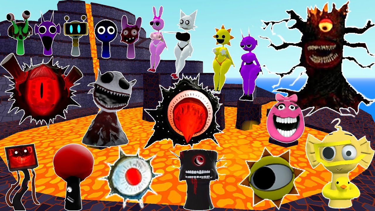 HOLE LAVA SPARTAN KICKING vs ALL SPRUNKI OC vs COOL AS ICE INCREDIBOX SPARTAN KICKING Gmod !!!
