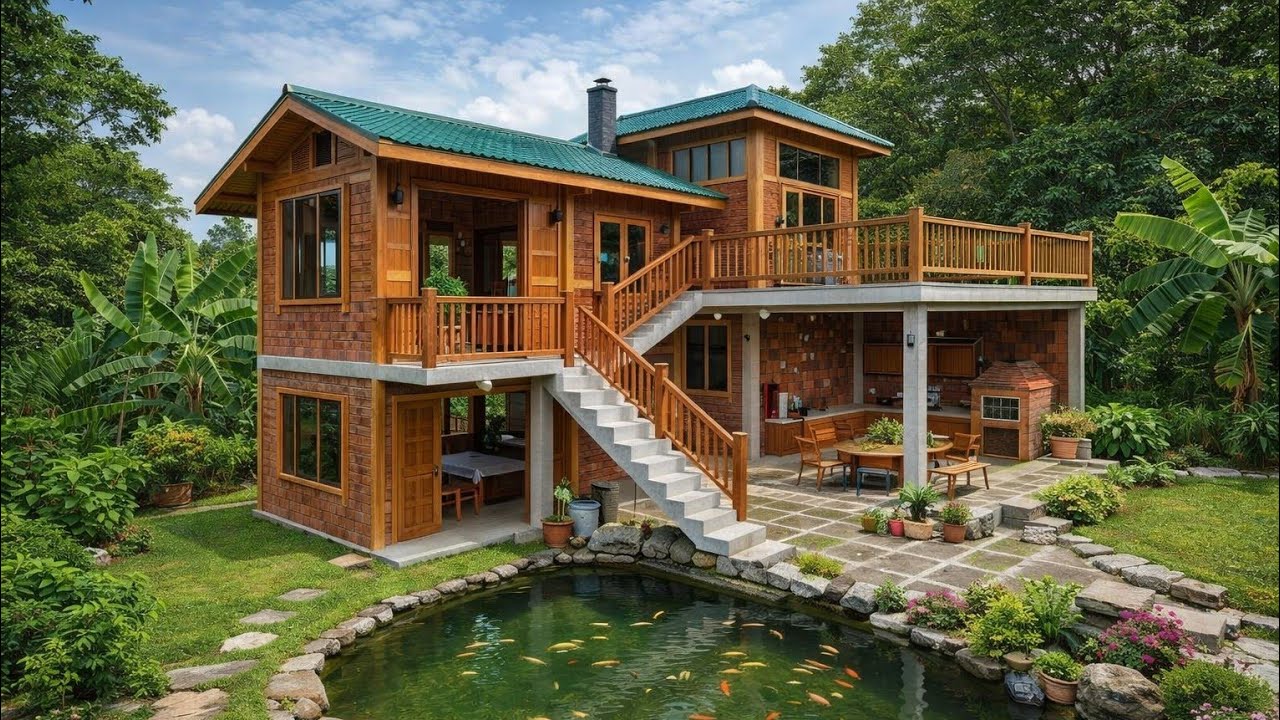In 100 days, the young couple built a wooden house, kitchen, and interior.