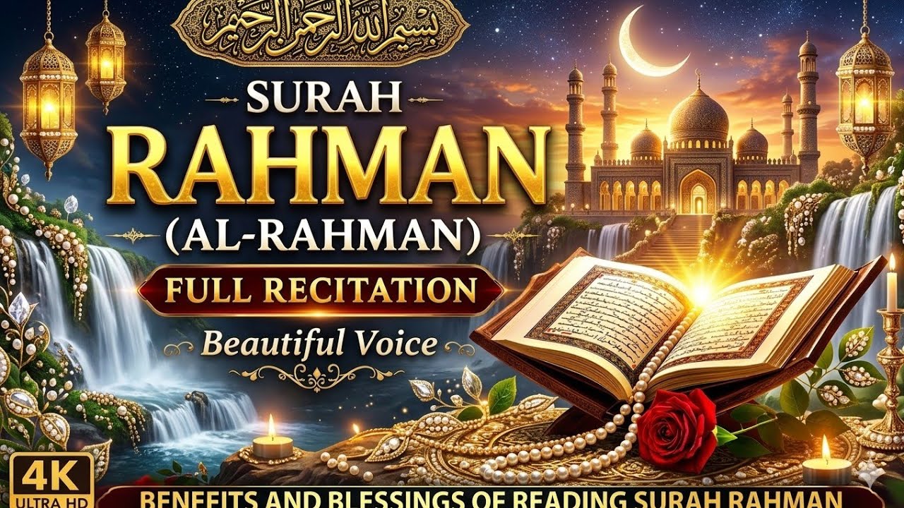 Surah Rahman Full (Beautiful Quran Recitation) | Heart Touching Tilawat with Arabic Text