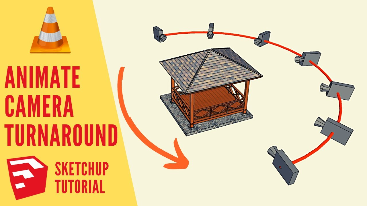 Анимация камеры по траектории в Sketchup | Поворот камеры