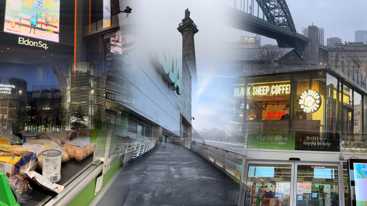 Exploring Newcastle Upon Tyne on a Foggy Morning | International Student | Grocery Shopping - ASDA
