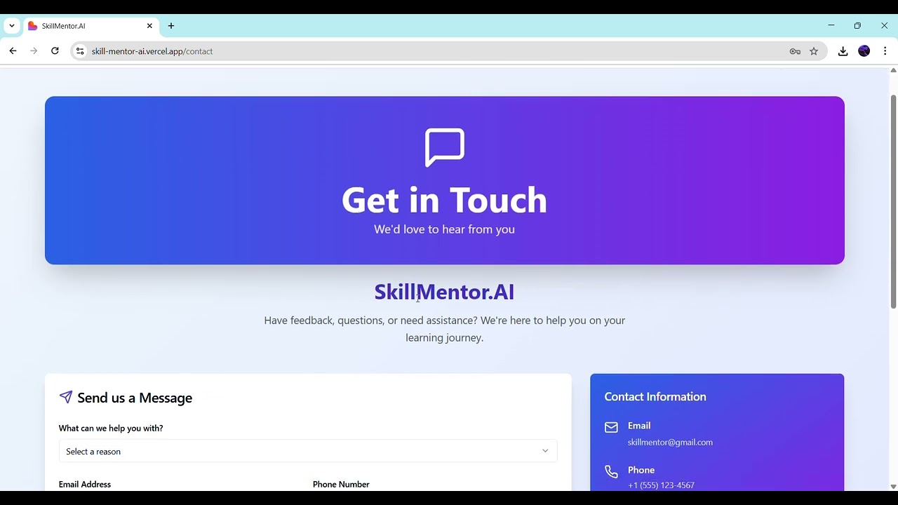 📚 Skill Mentor AI | Full Demo