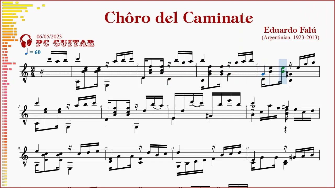 Eduardo Falu, Choro del Caminante,  guitar