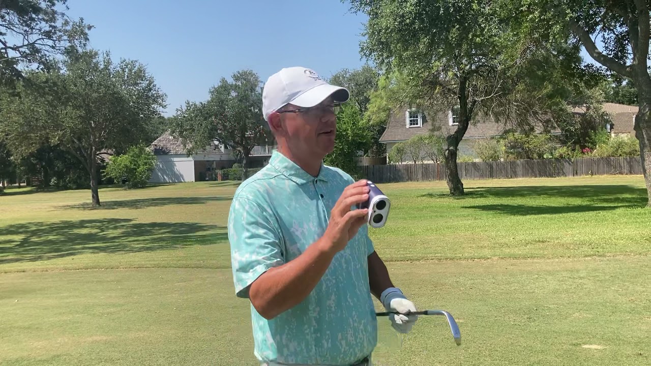 Brent Blackburn shows how he uses his Blue Tees Golf Rangefinder.