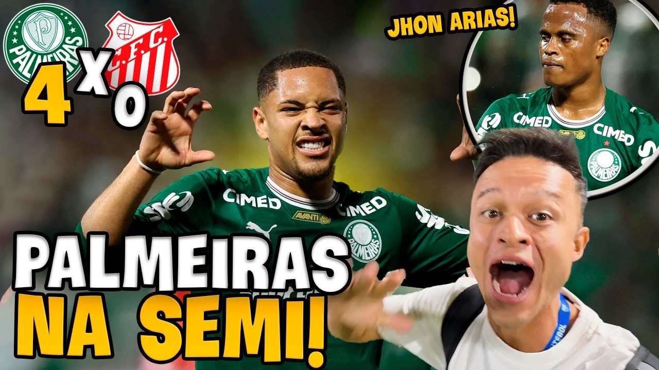 JOHN ÁRIAS ESTREIA SOFRENDO PÊNALTI E PALMEIRAS GOLEIA COM 2 GOLS DO VITOR ROQUE!