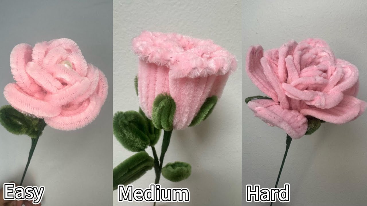 How to Make Pipe Cleaner Roses in 3 Different Ways🌹