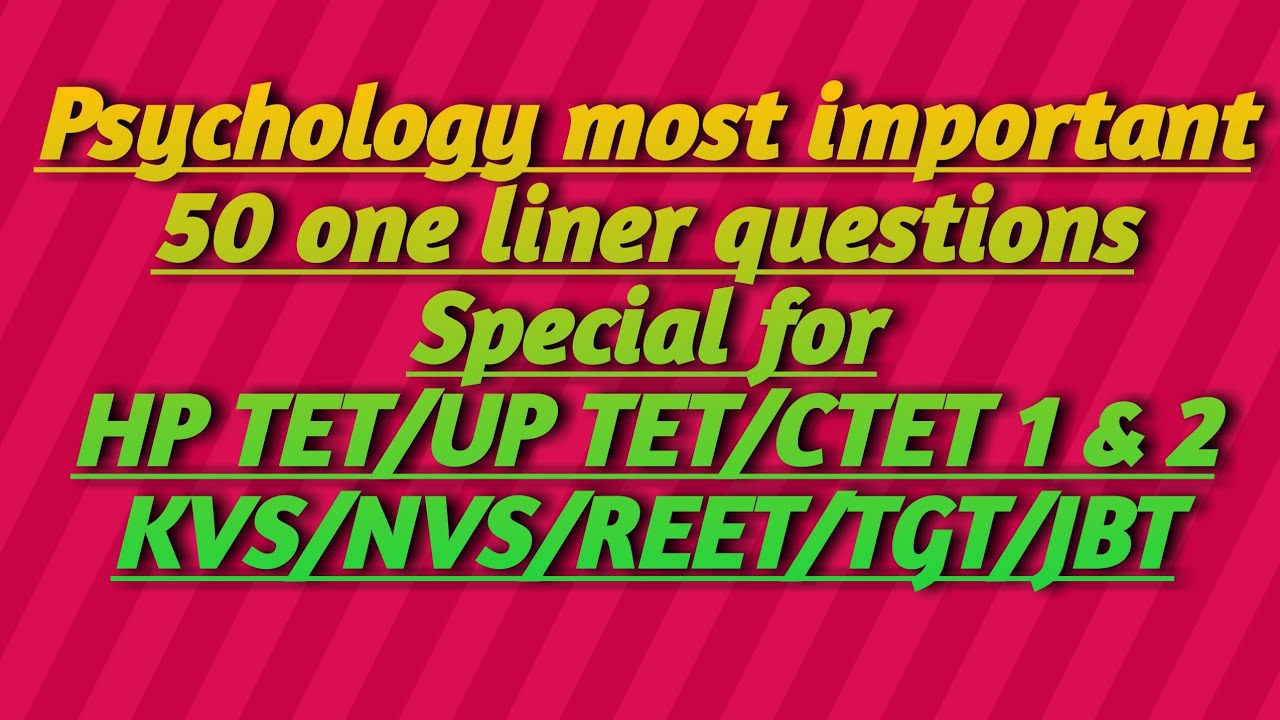 Psychology notes HP TET| CTET PAPER 1&2 | PART 1 | 2019-20