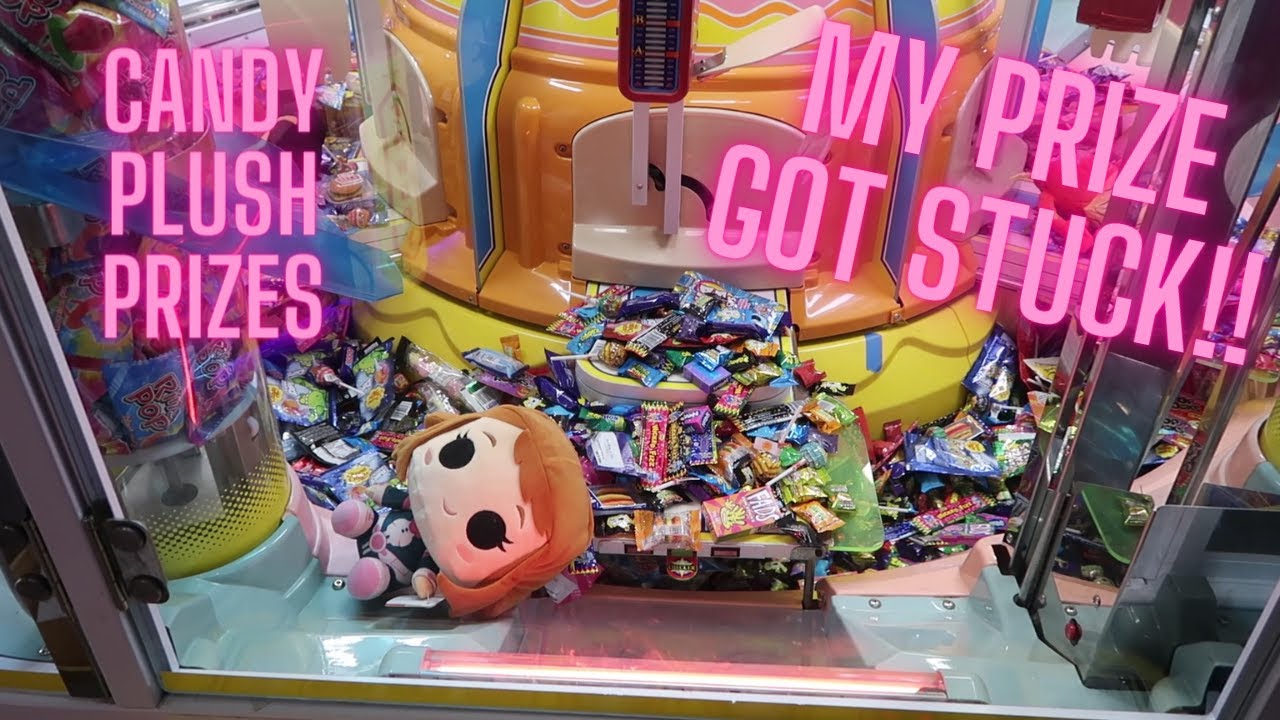MY JACKPOT PRIZE GOT STUCK!!  BIG SWEET LAND - ARCADE CANDY PUSHER