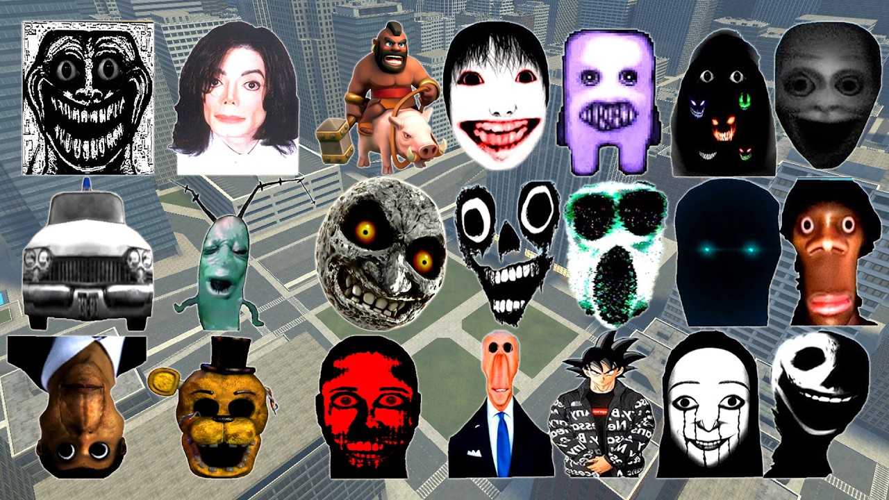 Too Much Nextbot And Nicos Nextbots In GOLDEN CITY! Garry's Mod ( Crazy Frog , Tornado, Scary Hand )