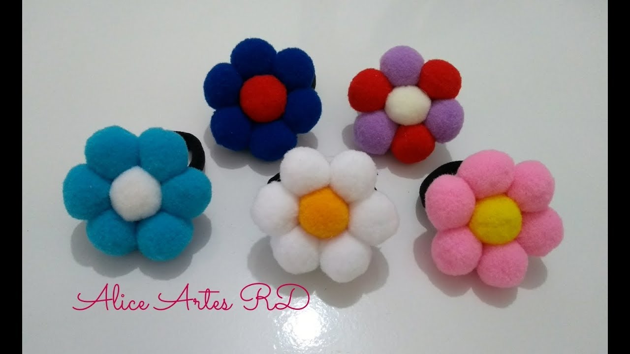 Flor de pompom na xuxinha  Aula 134