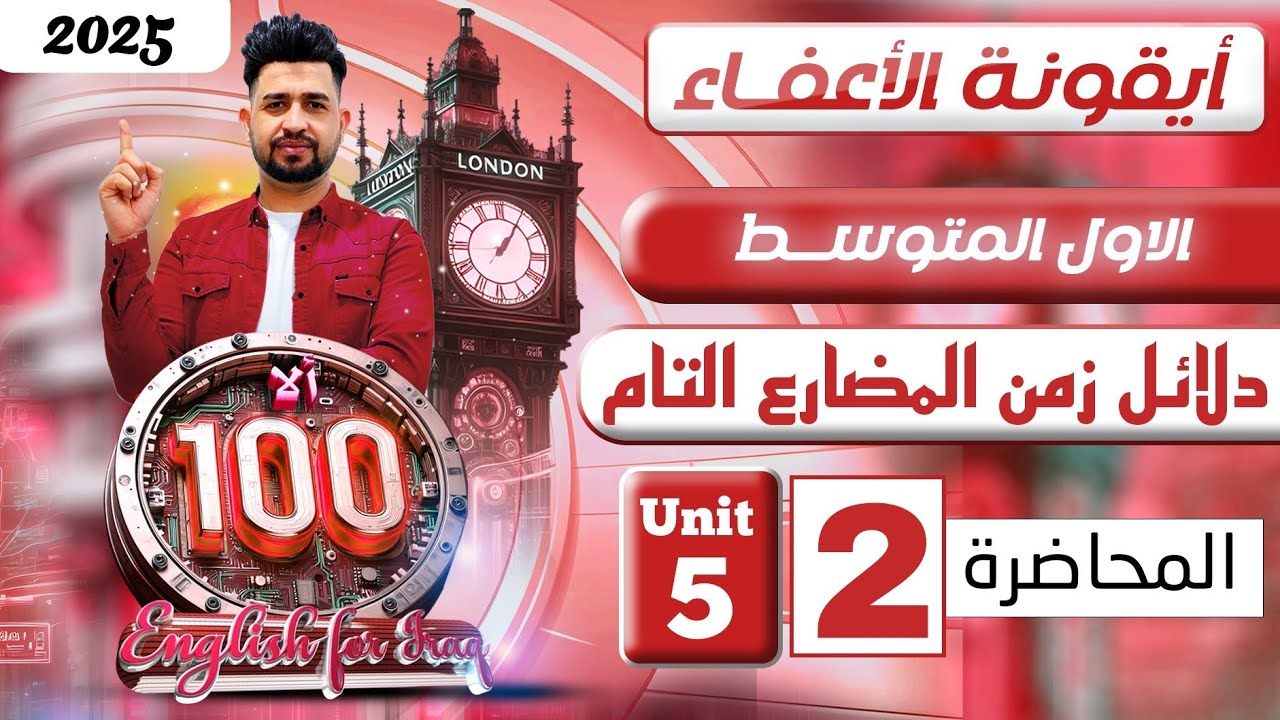 انكليزي اول متوسط المنهج الجديد 2025/دلائل  زمن المضارع التام /  اليونت الخامس/ المحاضرة 2