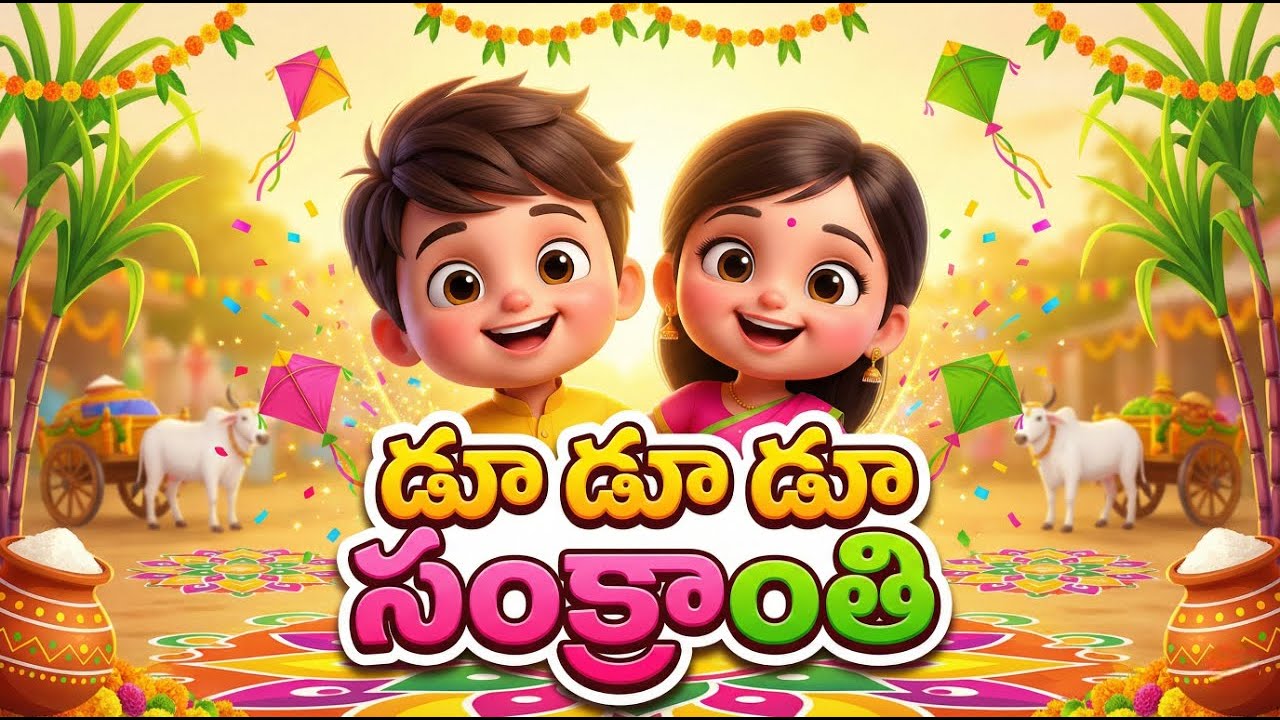 Sankranti Song 2026 🪁 Latest Telugu Kids 3D Animation| Happy Makar Sankranti & Pongal Special Rhymes