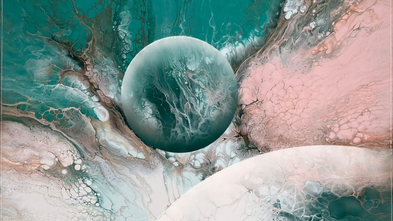 Acrylic Pouring with Hair Dryer - Stunning Pearl Cells & Lacing Without Silicone! #asmr #fluidartist