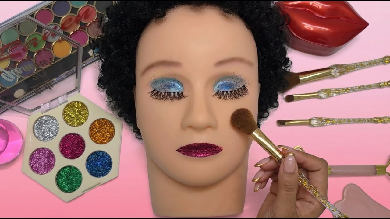 ASMR makeup on Mannequin ( no talking)