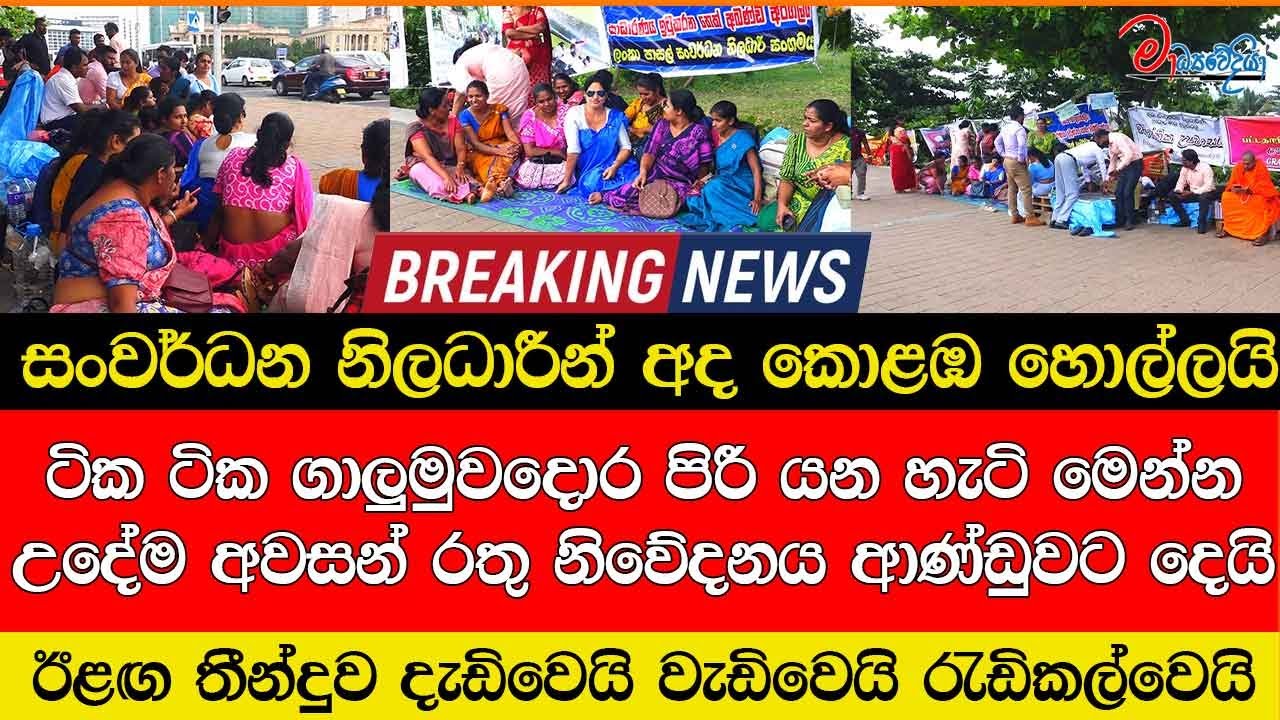 සංවර්ධන නිලධාරීන් අද කොළඹ හොල්ලයි ගාලුමුවදොර පිරී යන හැටි මෙන්න උදේම අවසන් රතු නිවේදනය ආණ්ඩුවට දෙයි