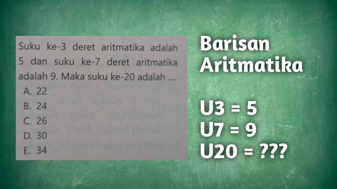 Barisan Aritmatika Nilai Suku ke 20 | Matematika SMP