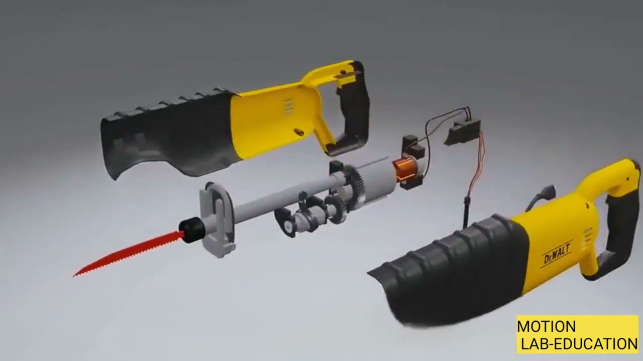 Как работает возвратно-поступательная пила | Устройство механизма в 3D