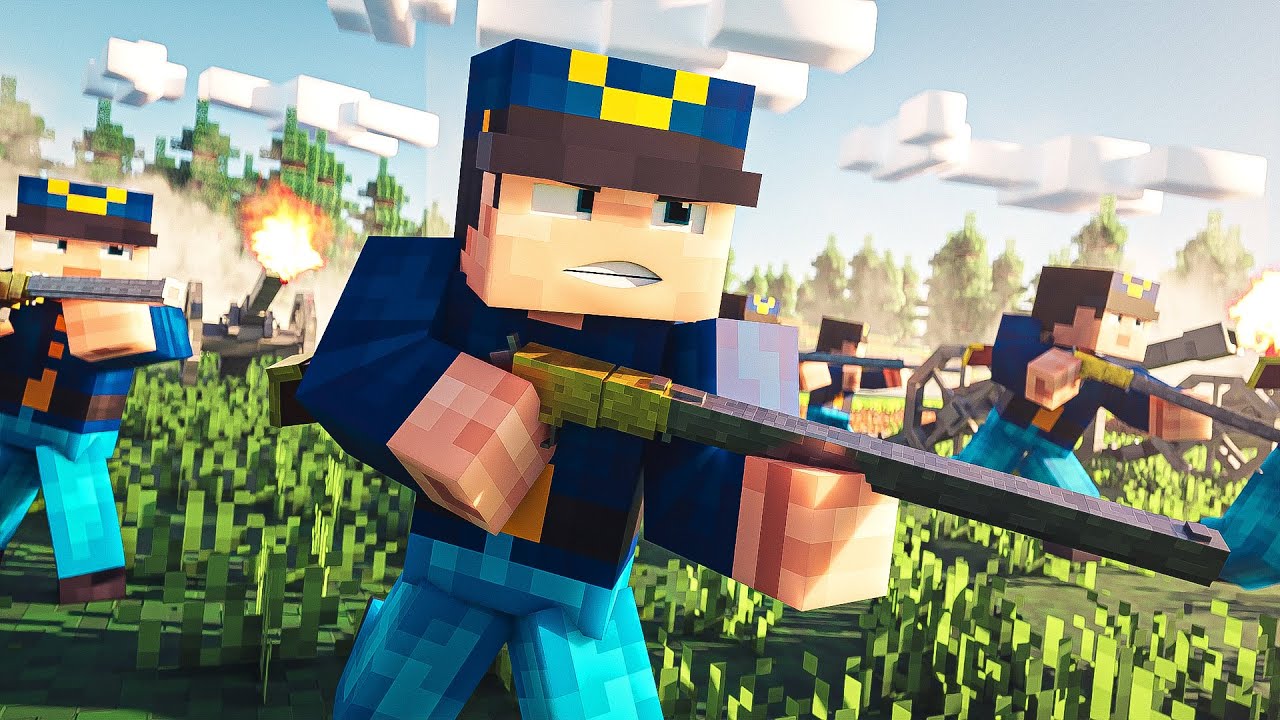 100 Players Simulate HUGE CIVIL WAR BATTLE in Minecraft!