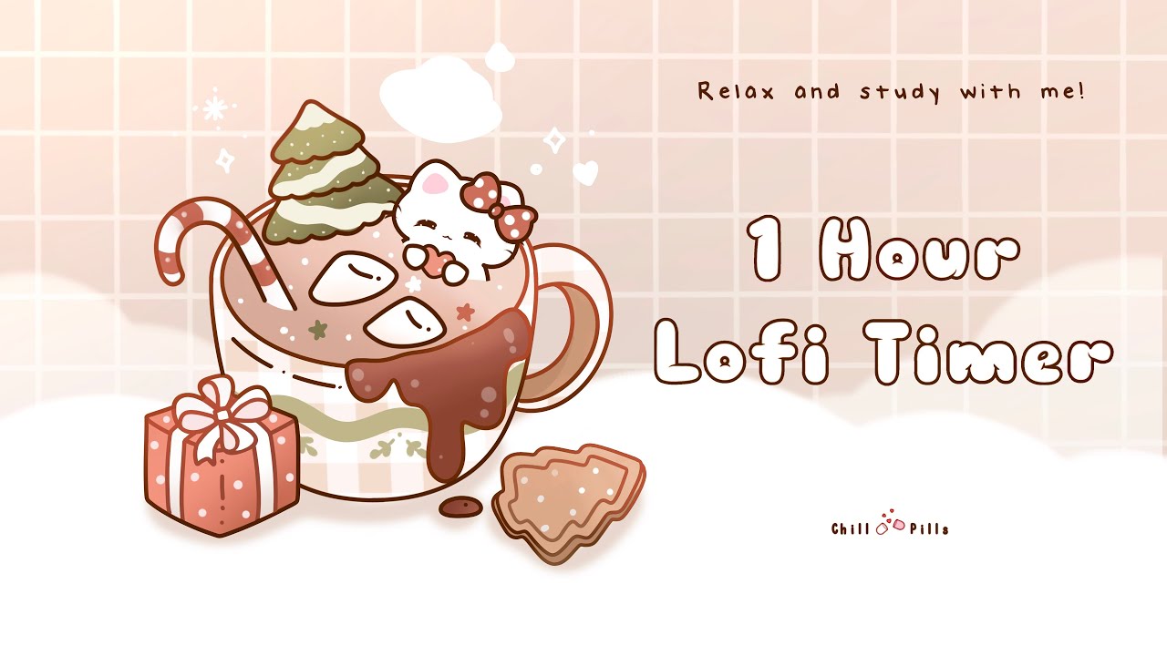 1 Hour - Relax & study with me Lofi | Christmas kitty #timer #1hour #1hourloop #lofi #relaxing #calm