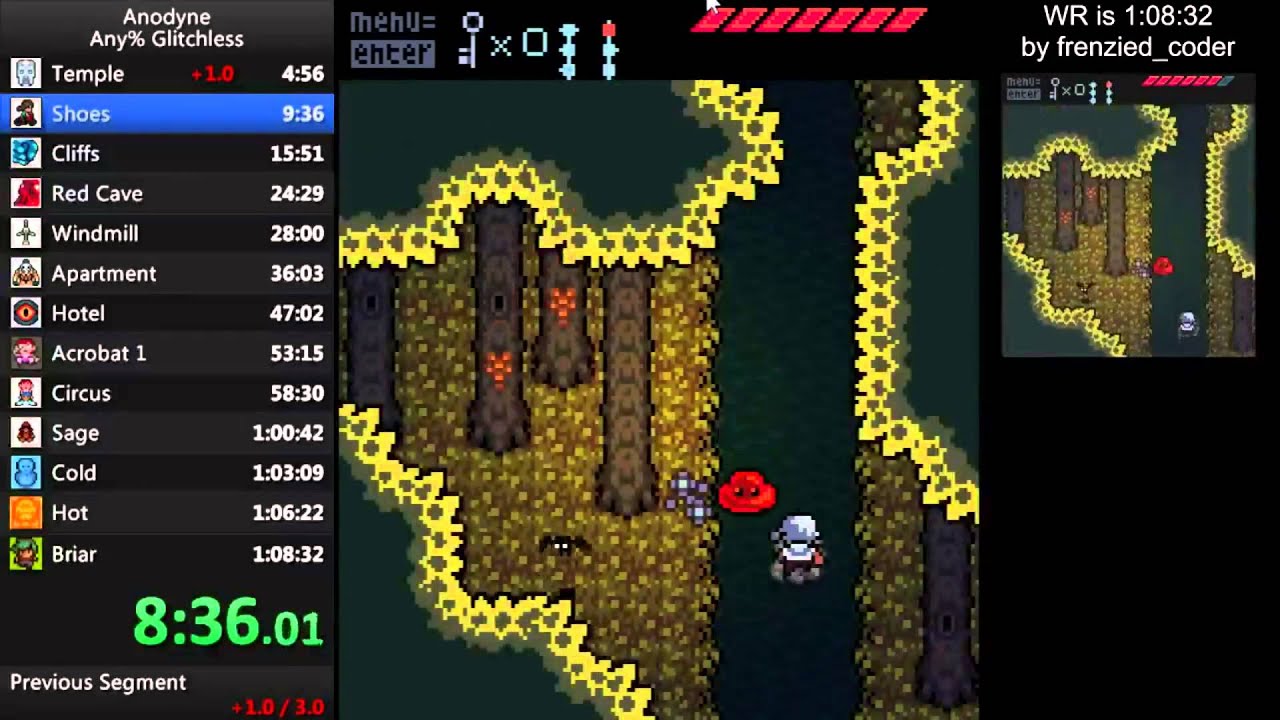 Anodyne Any% Glitchless speedrun in 1:05:59 w/ Live Commentary