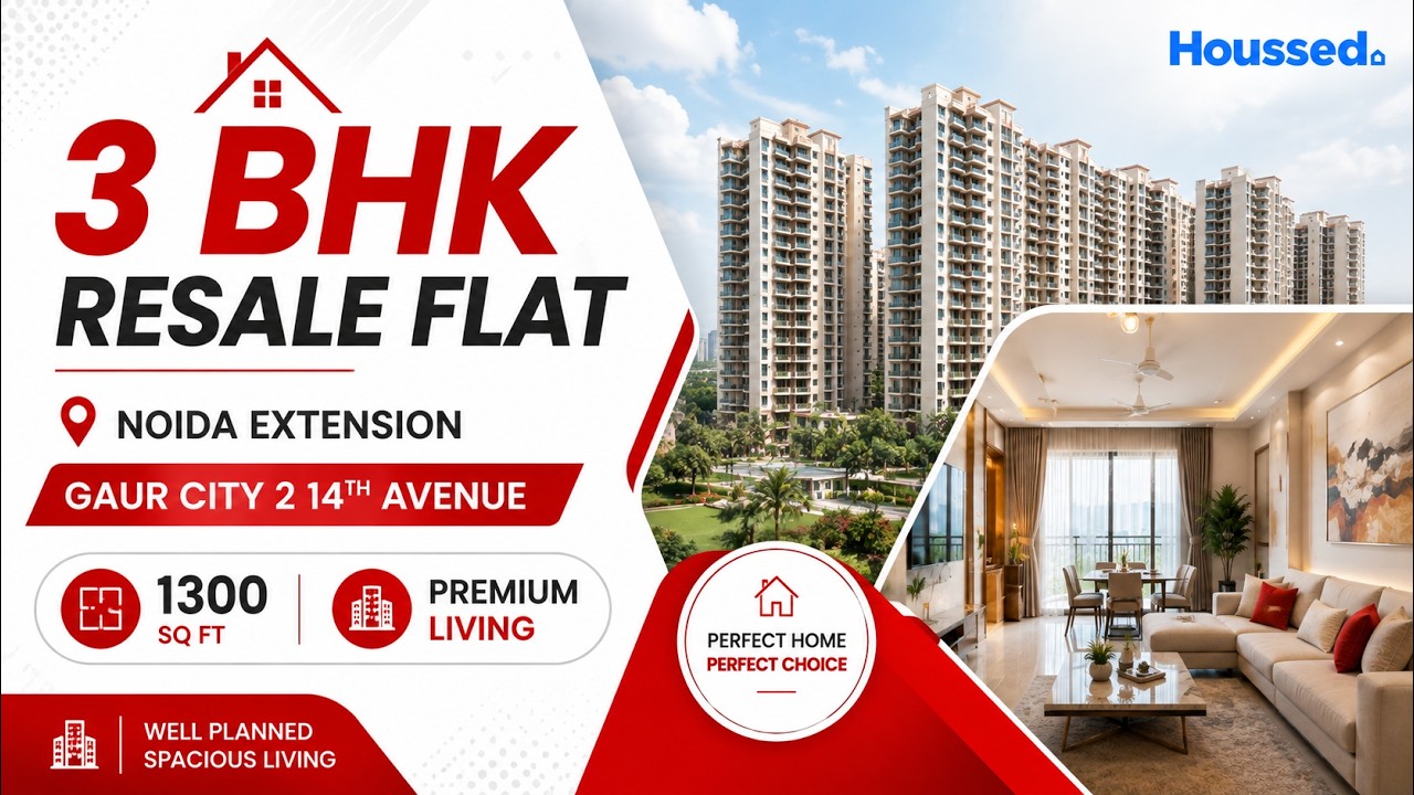 3 BHK Resale Flat in Noida Extension, Greater Noida | Gaur City 2 14th Avenue | 1300 Sq Ft