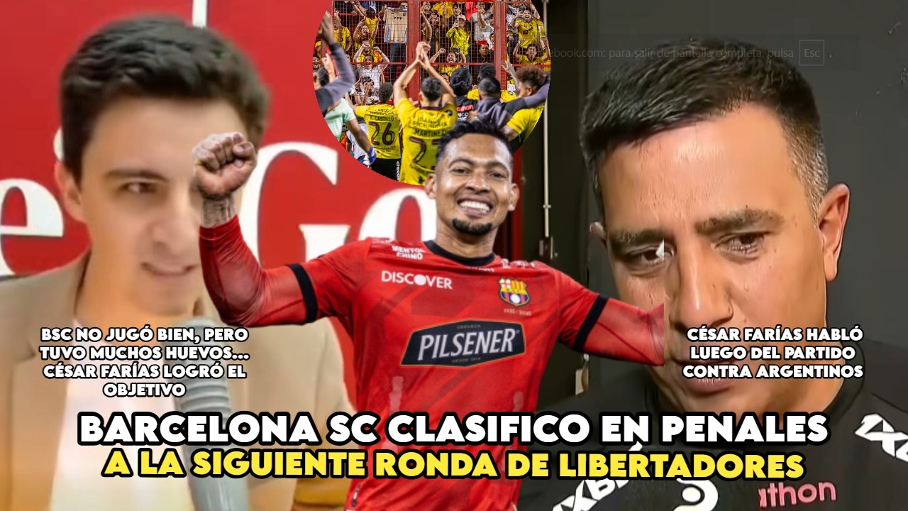 ARGENTINOS  0 - 1 BARCELONA SC CONMEBOL LIBERTADORES 2026 / REACCION A LA CLASIFICACIÓN DE BARCELONA