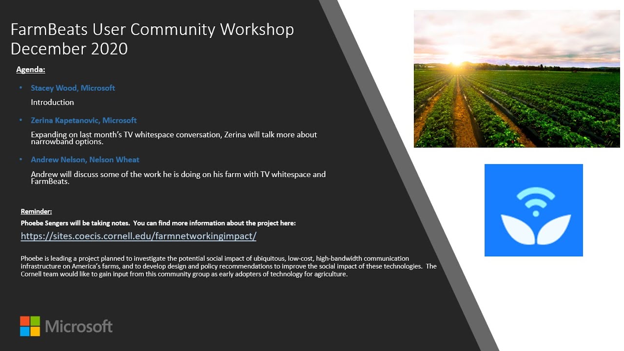 FarmBeats Workshop - 12/2020