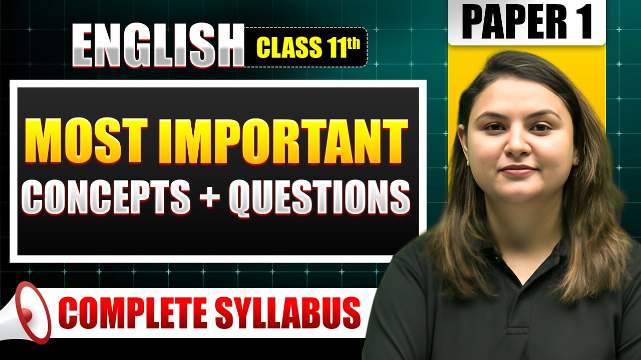 Class 11 ENGLISH Paper 1 Most Important Concepts in One Shot | ISC | Saviour 2026
