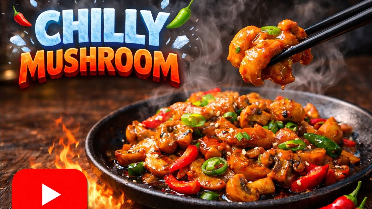 Crispy Chilly Mushroom 🍄🔥 | 10 Minutes Quick Recipe