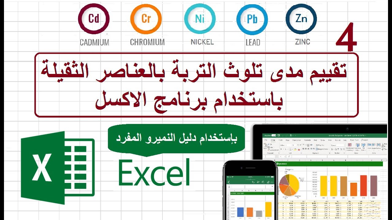 4- تقييم مدى تلوث التربة بالعناصر الثقيلة باستخدام برنامج الاكسل | طريقة دليل النميرو المفرد (PIn)