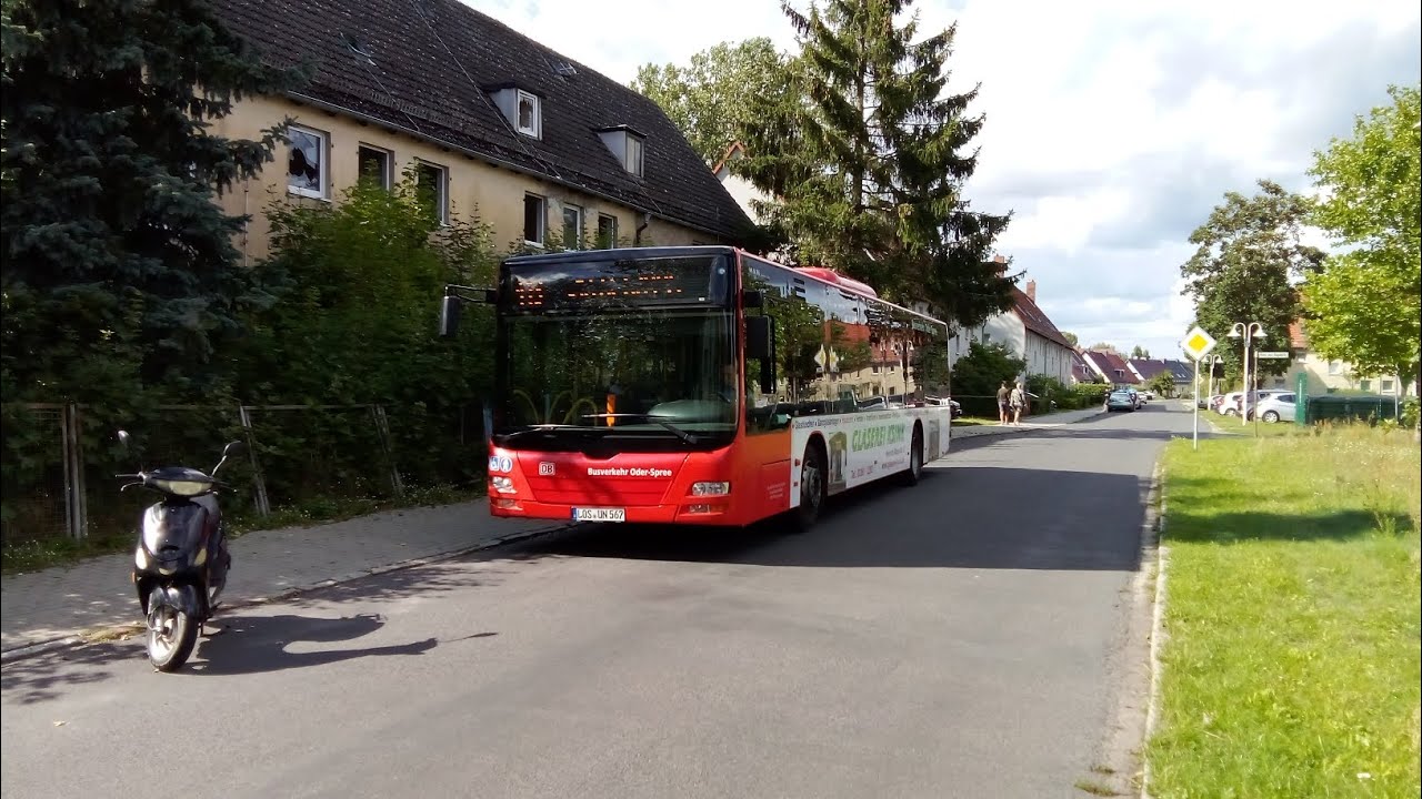 mitfahrt 413 von Fürstenwalde Bahnhof bis Platz der Solidarität in MAN C12 567 Komplette Linie