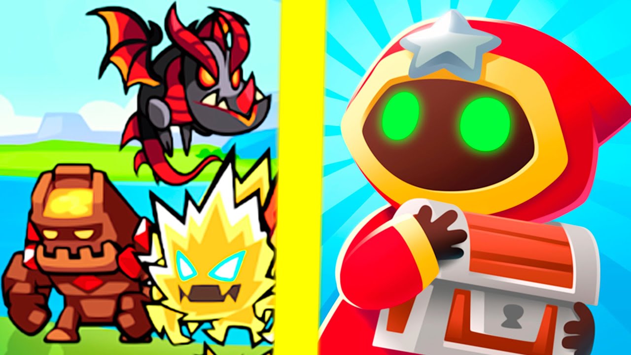 EVOLUINDO meus MONSTROS para DEFENDER o baú em Summoner's Greed 📱🎮