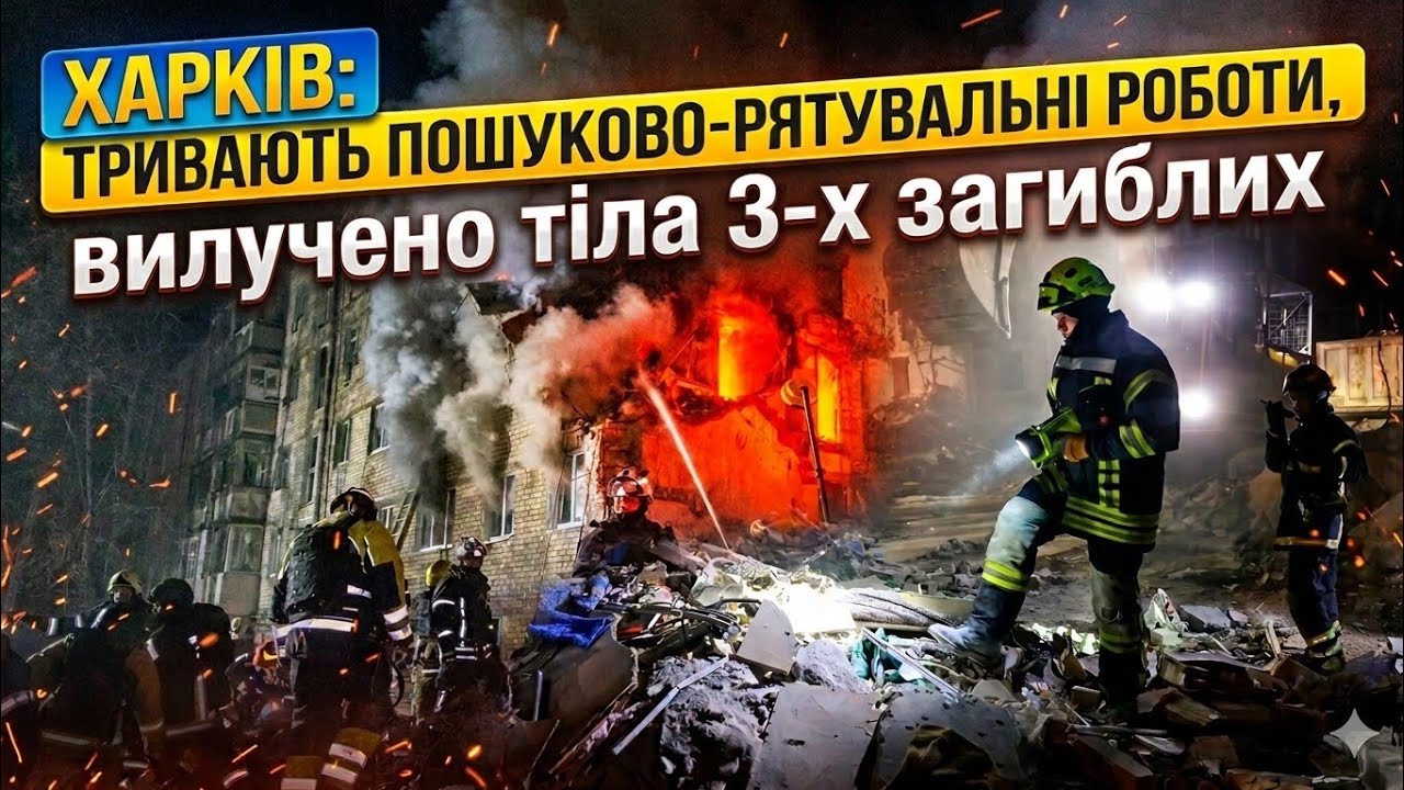 Харків: тривають пошуково-рятувальні роботи, вилучено тіла трьох загиблих людей