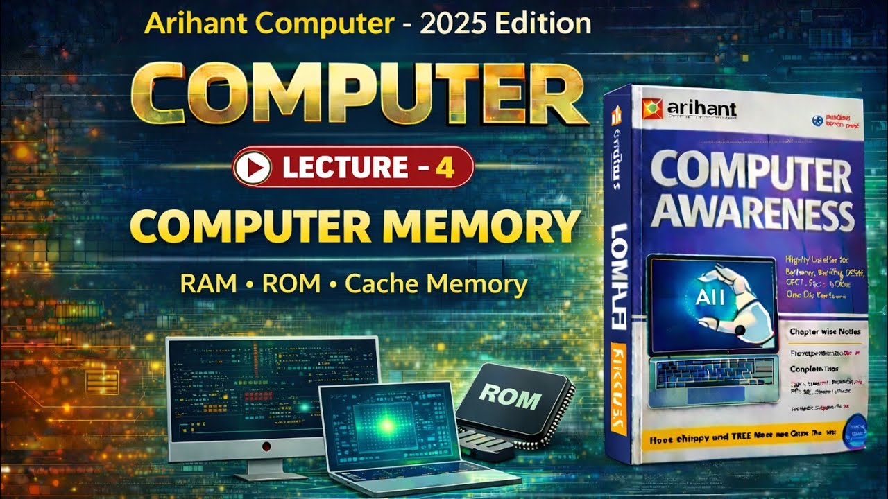 Arihant Computer Book Chapter 4|| Computer Memory ||For Railway NTPC/SSC/State Exam