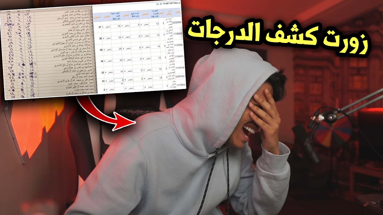 زورت كشف الدرجات حق المدرس ( والمصيبه قفطني المدرس )