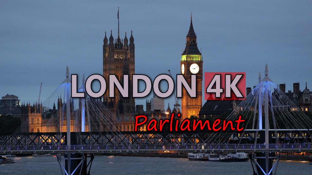 Ultra HD 4K London UK Houses of Parliament Travel Westminster Elizabeth Tower Video Stock Footage