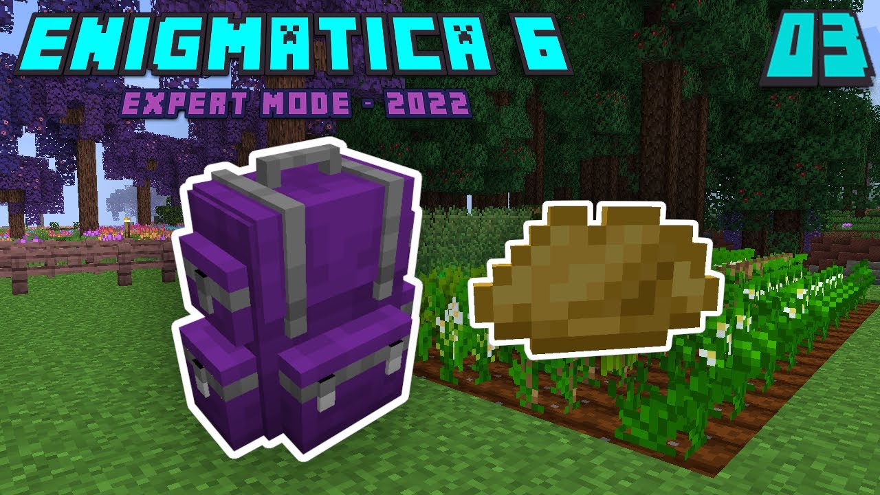 Lets Play Enigmatica 6 Expert EP 3 - Getting our Purple Backpack! Sushi Go Crafting Crops!