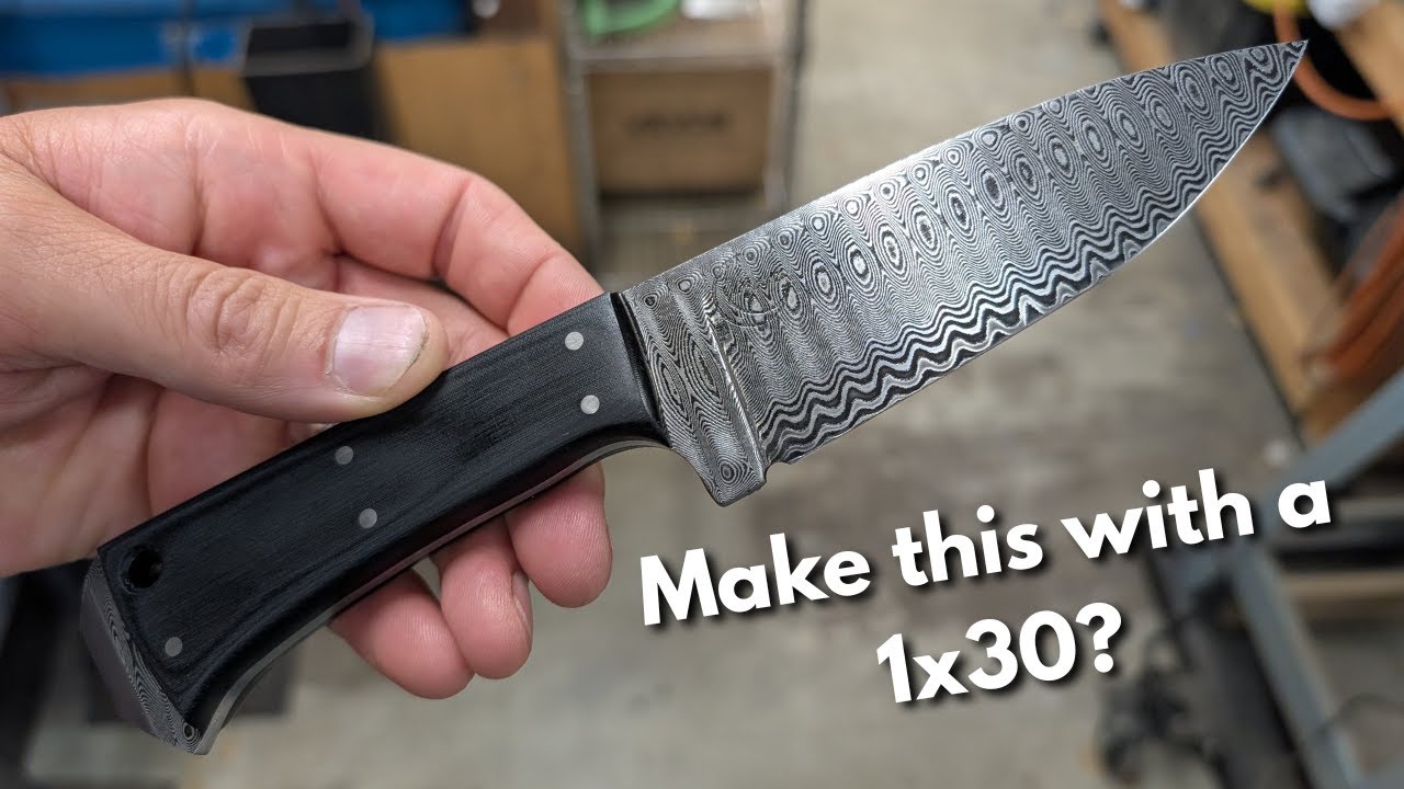 Making a Damascus Field Knife with a VEVOR 1x30 Belt Grinder #vevor #vevortools
